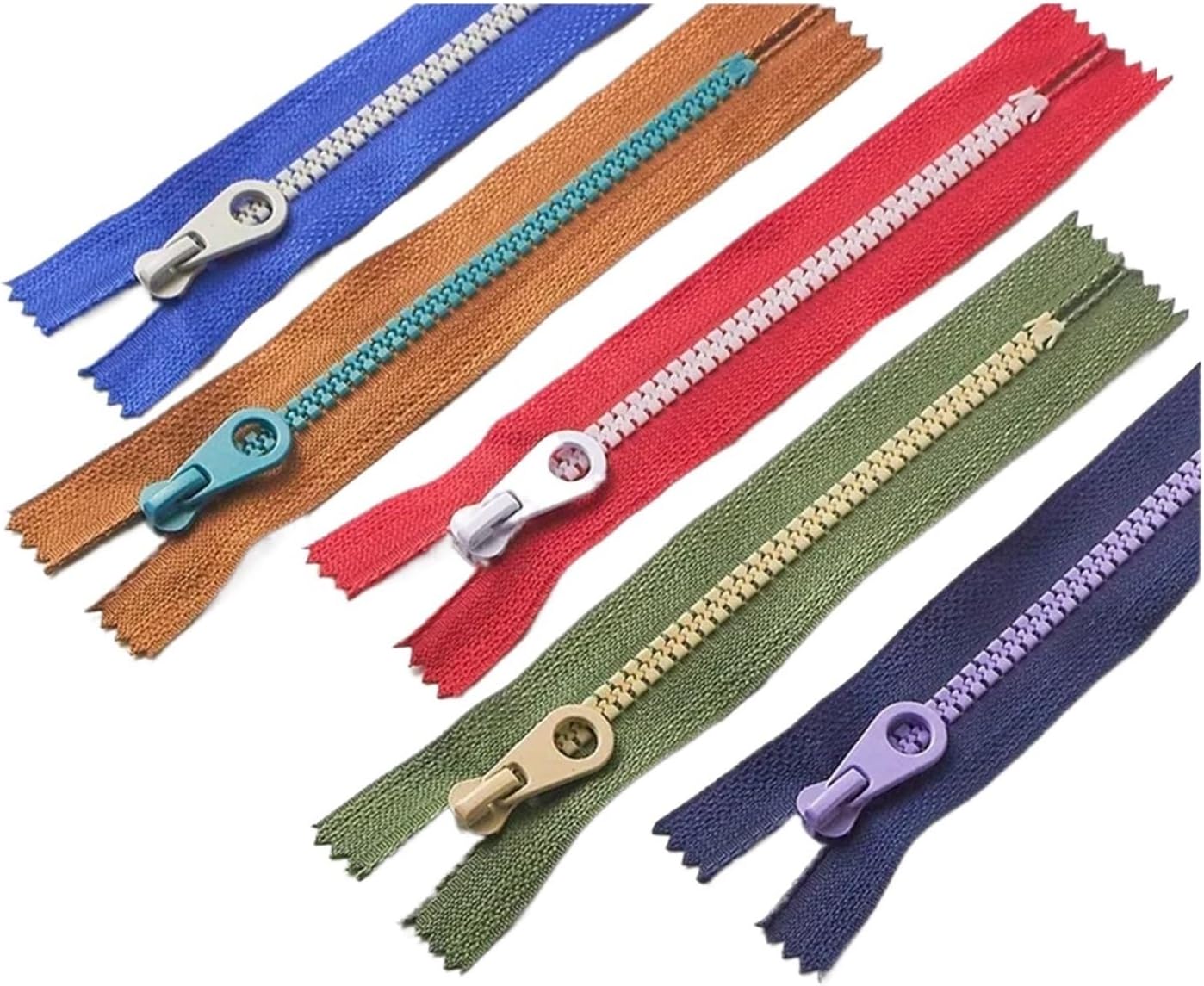 Invisible Zipper 30 Pieces of Resin Zippers, Self-Locking Opening Suitable for Jacket Zipper Accessories. for Sewing Crafts Pocket Pillow(Brown)