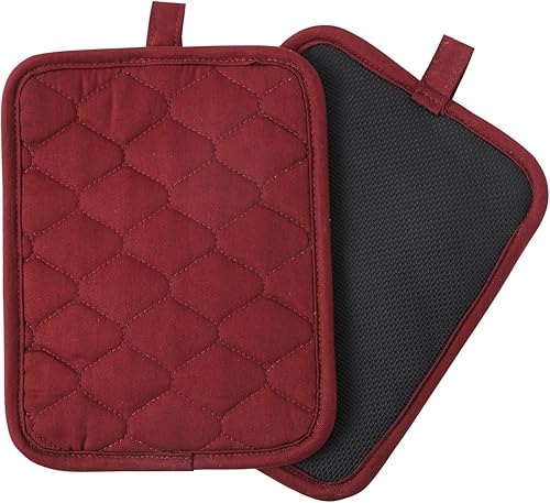 Miniatura 8 de Glynniss Soporte antideslizante para ollas de cocina, juego de almohadillas calientes de algodón para horno con neopreno resistente al calor 450F,