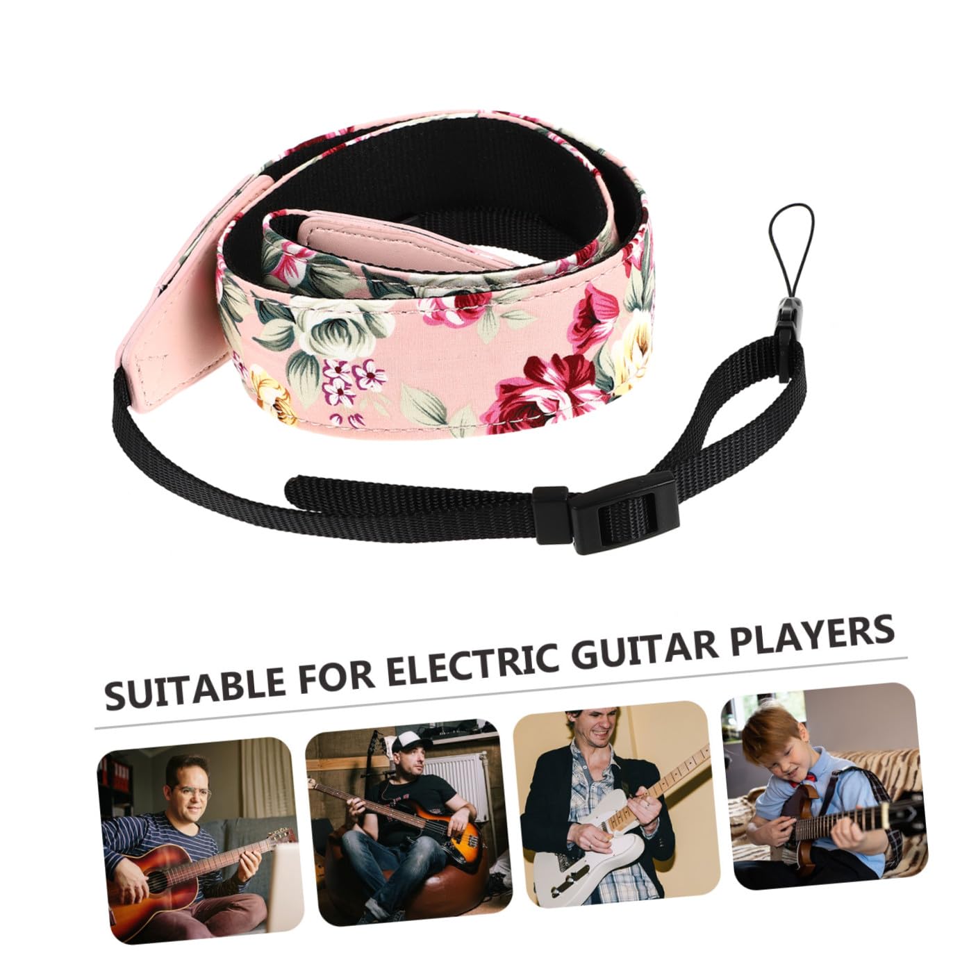 Weihnachten Party Ukulelengürtel Verstellbar aus Nylon für Ukulele, Rosa