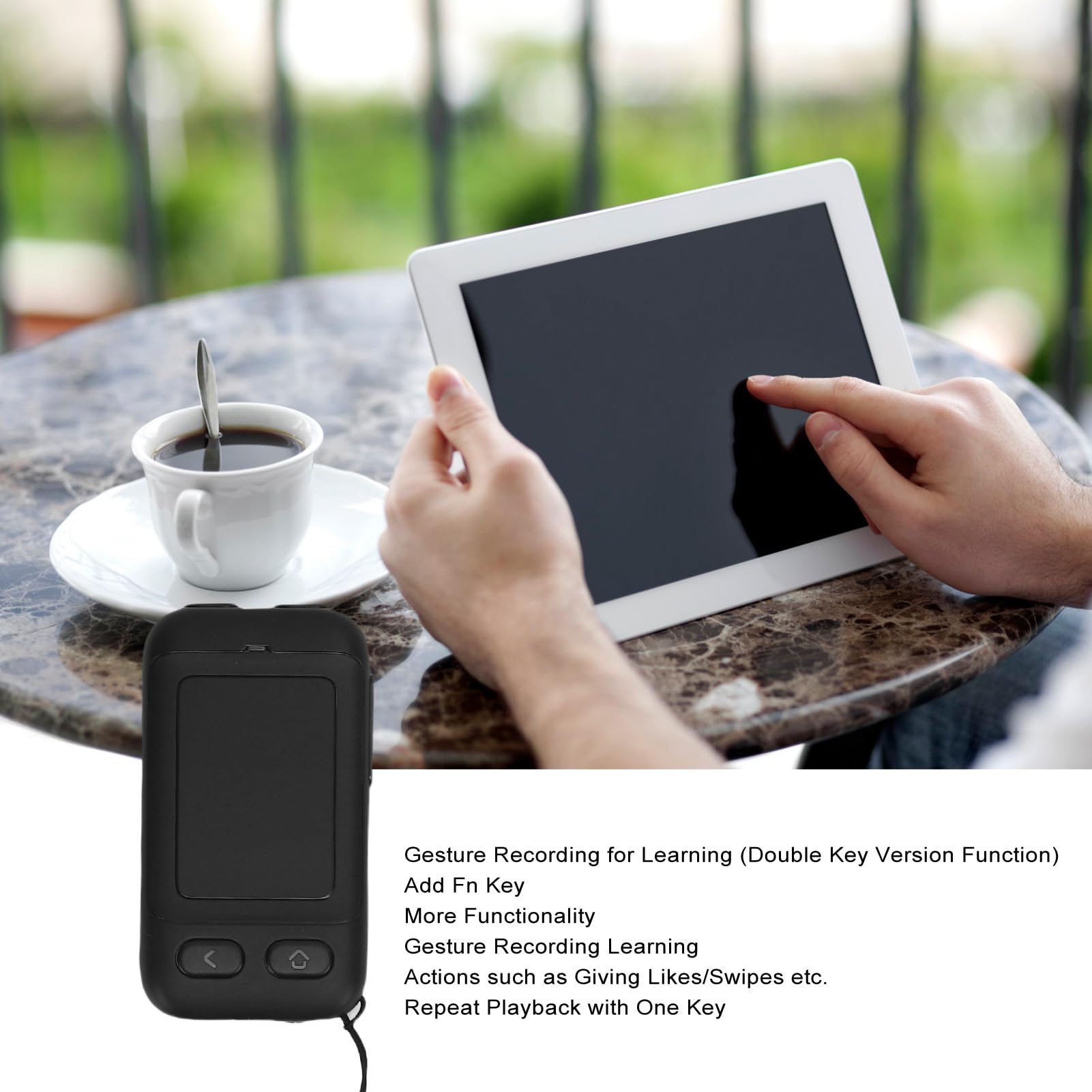 2 Key Bluetooth -Fernbedienung, Drahtlose Kamera -Verschluss und Page Turner mit 20 -tägiger für Android -Telefon -Tablet -Präsentation (Black)