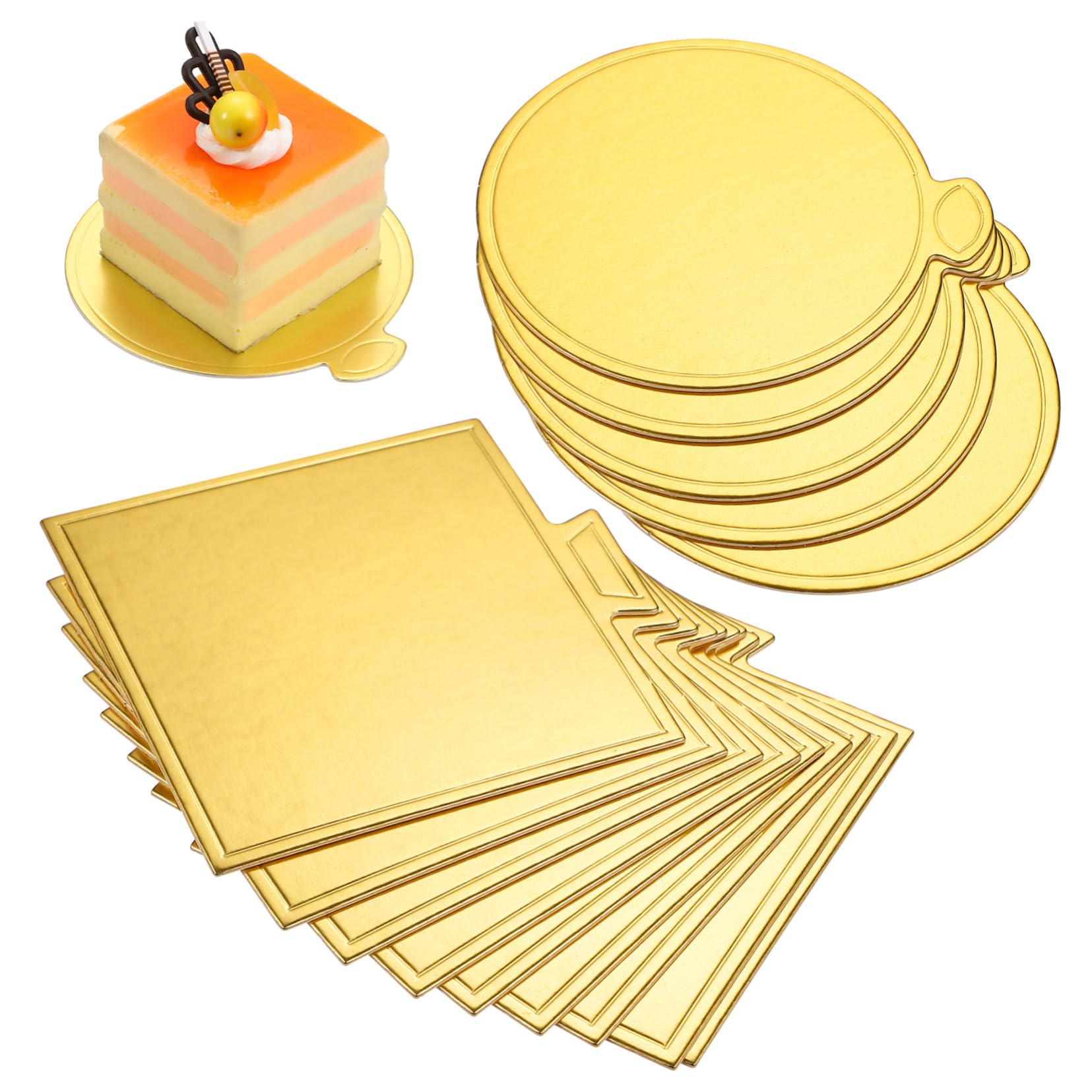 Sottotorta Resistente in Rotondi Pezzi 200 Oro e Quadrati Carta di ai Grassi, per Decorazione Dessert in Negozi Torte