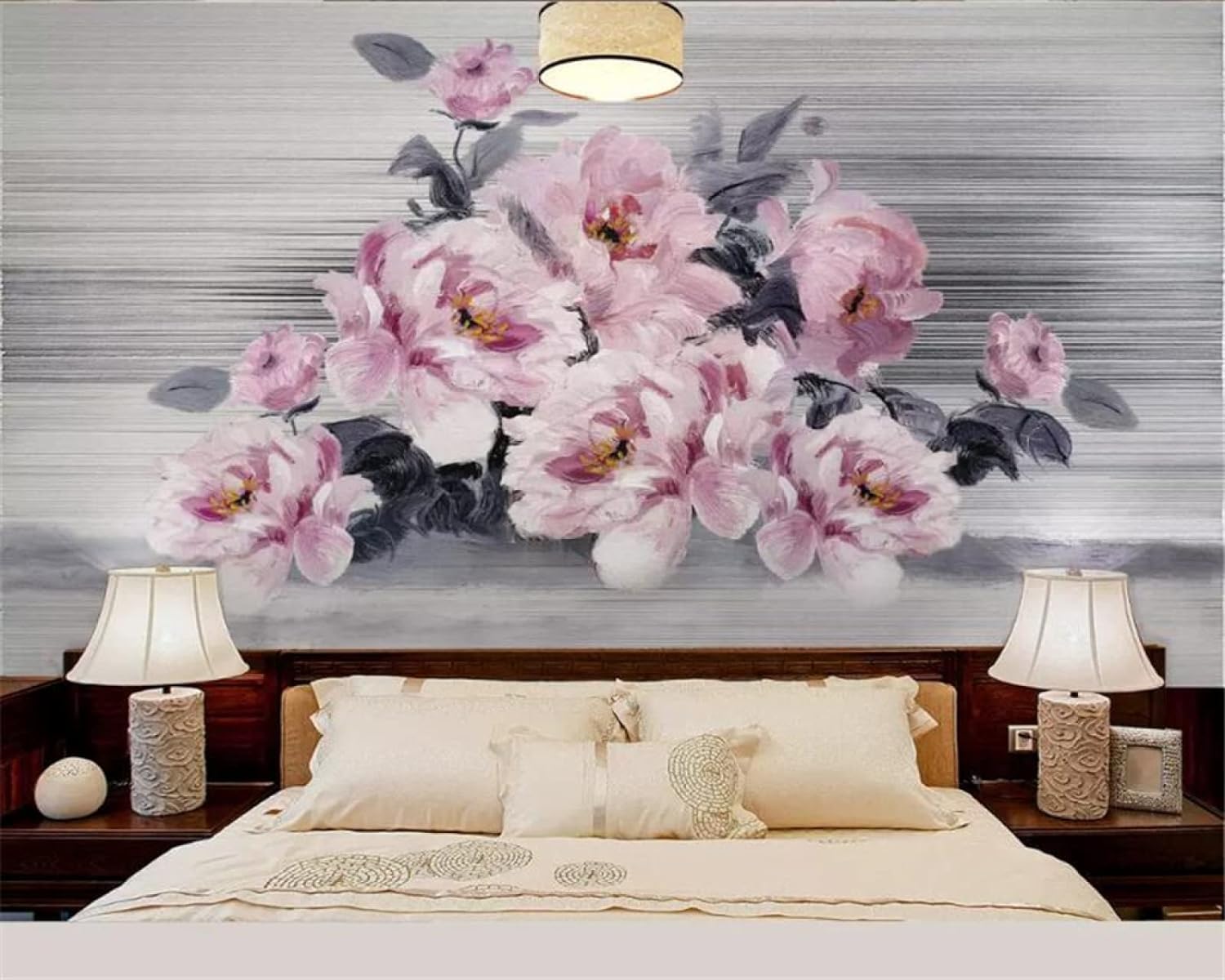 Peinture à L'Huile Fleur Rose Papier Peint 3d Moderne En Soie GaufréE MatéRiau IdéAl Pour Le Salon Et La Chambre à Coucher-430cm×300cm