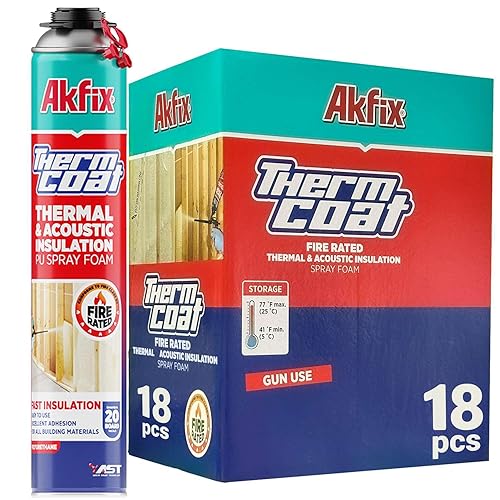 Miniatura 10 de Akfix Thermcoat - Aislamiento de espuma en aerosol de 20 pies cuadrados (1 x 27.1 onzas), R-Value 11.32/2 pulgadas, sellador ancho expansible