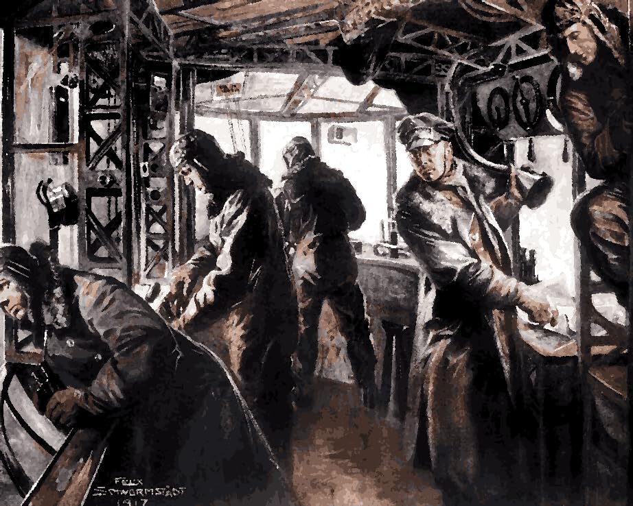 WW1 Collection PD (72) - The Control Room of Zeppelin LZ 38 - Van-Go Paint-by-Number Kit 60x75cm no Frame