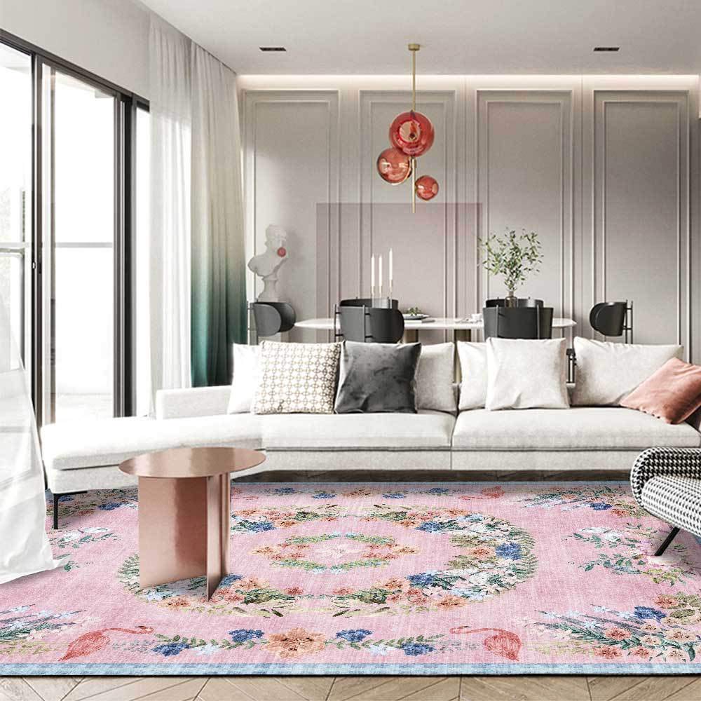 Tapis cuisine et chambre doux rouge clair pour une ambiance rétro