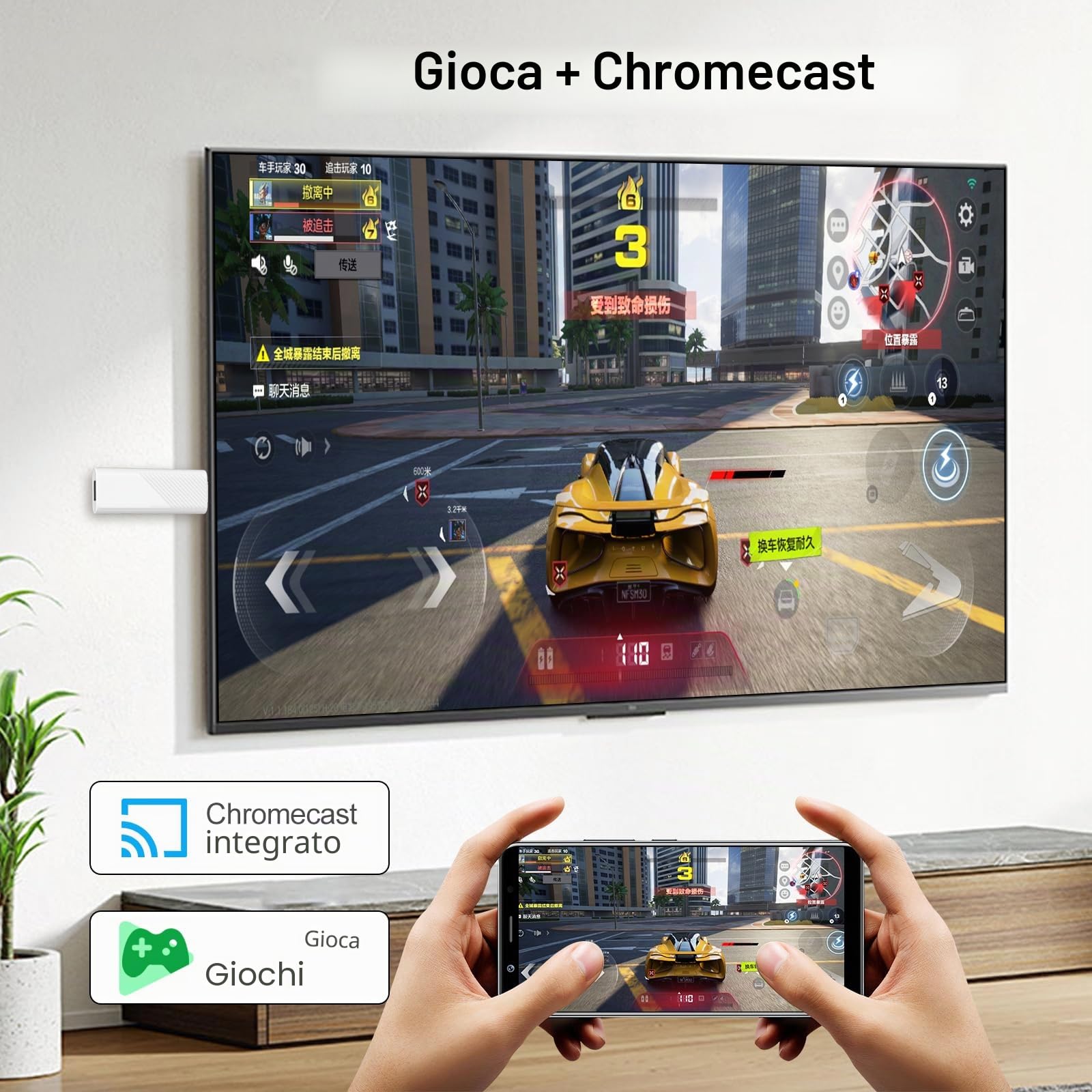 X88 H96 MAX Android 14.0 TV Stick ATV Quad-Core 16GB WiFi6 2,4G/5,8Ghz BT5.0 4K AV1 Ultra HD Smart Home Player con Controllo Vocale