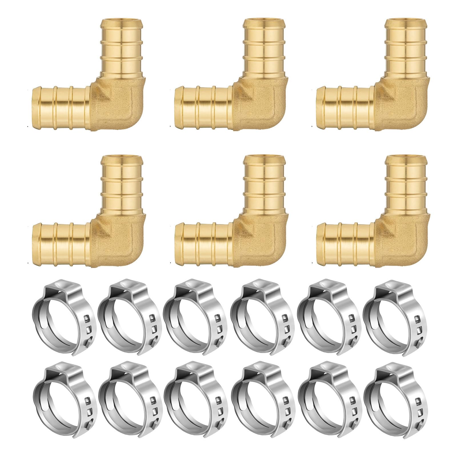 Kalttoy 6 Elbow 12 Clamps Strong Bronze Rustless Clamps For Secure Impermeable Water Pipe Installations Impermeable Pipe Fittings