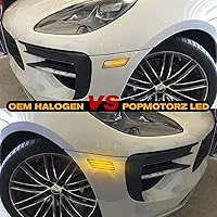 Vista 7 de POPMOTORZ - Kit de luces de señalización lateral para parachoques delantero, luces ámbar LED completas para intermitentes para Porsche Ma-can Lente