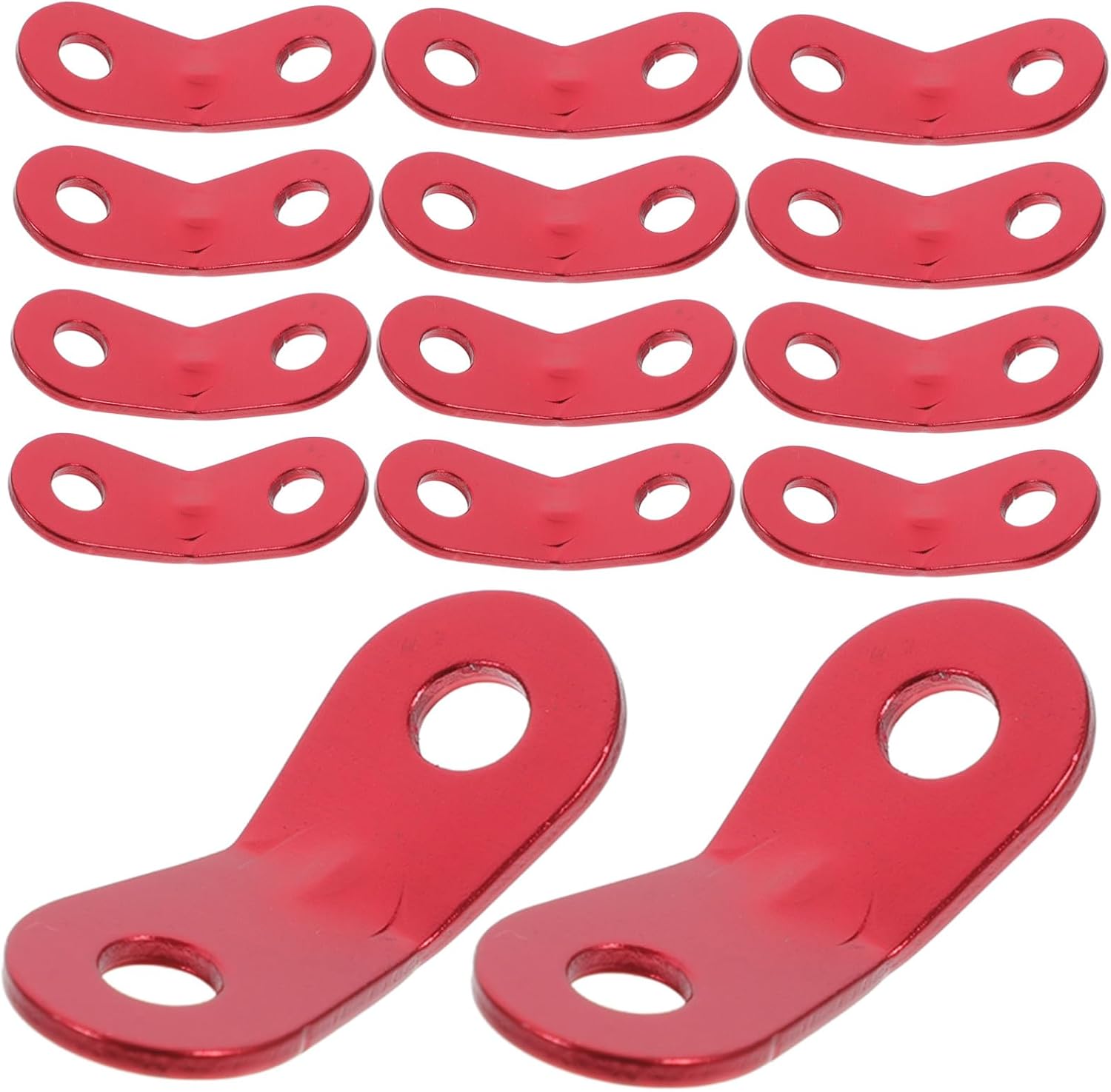 Mikinona 20pcs Aluminum Tent Cord Buckles Red Guyline Rope Tighteners Anti-Skid Tent Rope Fasteners for Camping Awnings and Outdoor Use