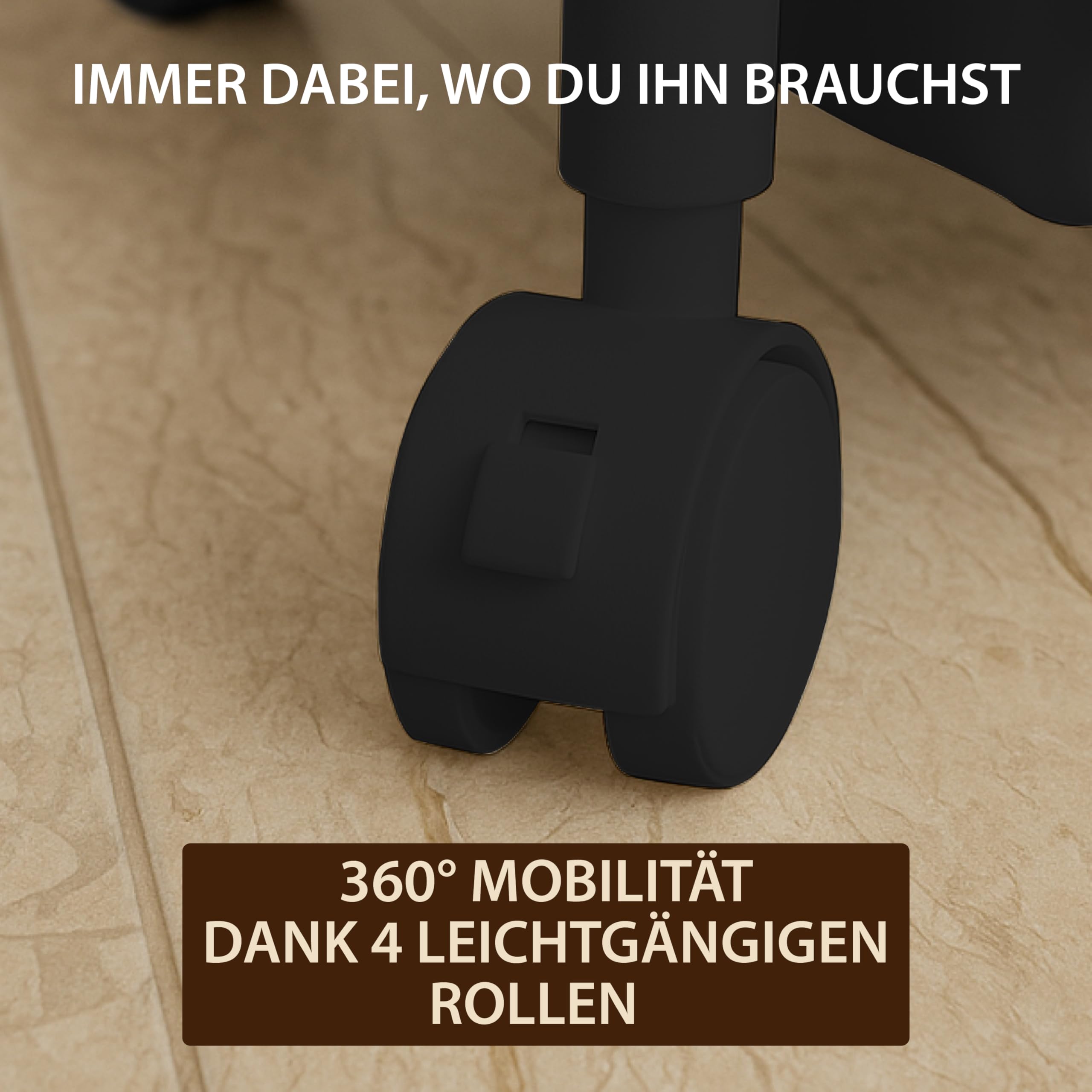 ABBAware Rollwagen mit 4 Körben, 40 x 30 x 100 cm Kunststoff Schwarz - Ablagefachwagen/Aufbewahrungswagen mit Rollen für Küche, Bad, Wohnzimmer