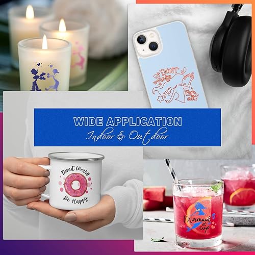 Miniatura 2 de HTVRONT Vinilo permanente blanco de 12 pulgadas x 11 pies para Cricut y kit de película de ventana de 4 piezas