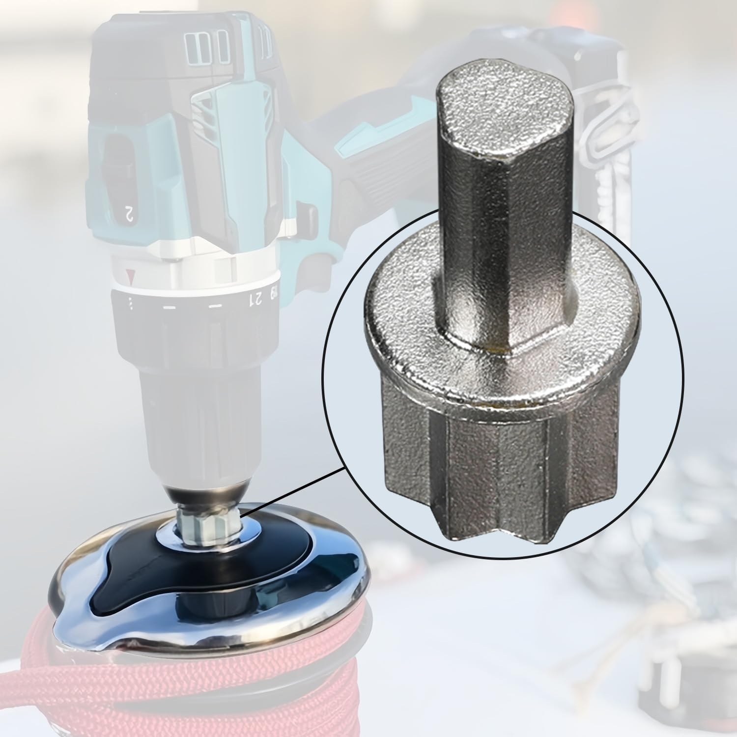 7431 Sailboat Winch Bit Adaptor, Sailing Cordless Drill and Winch Adapter for Cordless Screwdriver Winch Bit for Power Drill Sailboat Winch Drill Adapter Bit, Convert to Powered Winch.
