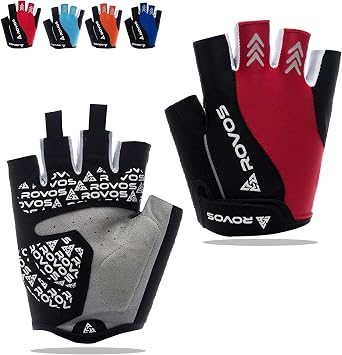 Womens Cycling Gloves Biking Gloves Bicycle Gloves Padded Half Finger Mountain Bike Gloves Breathable Anti Slip Riding Sports Gloves