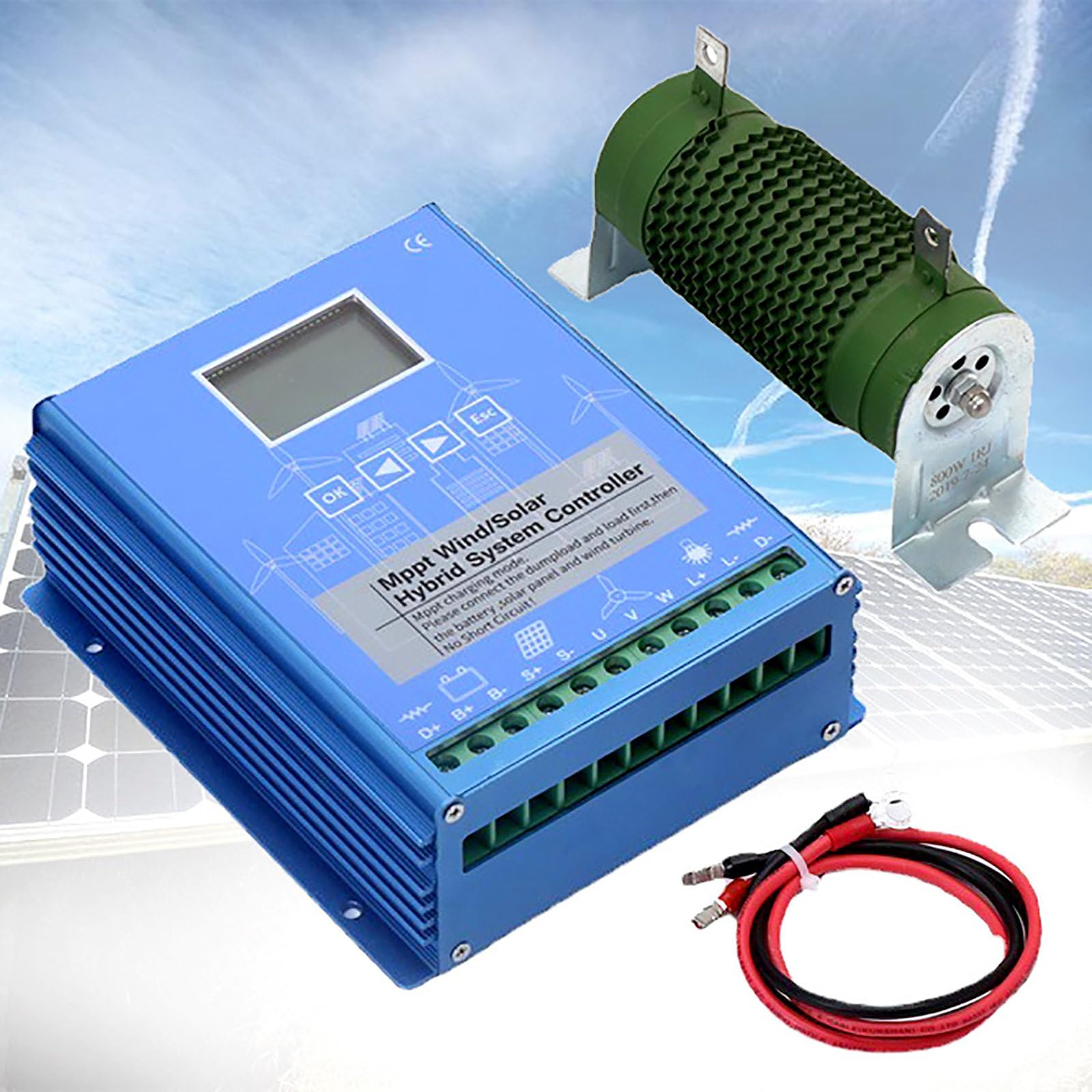 Regolatore Di Carica Ibrido Eolico-Solare Mppt Da 12000 W, Ricarica Rapida 12/24/48 V per Generatore Eolico Off-Grid E Sistema Di Alimentazione A Pannelli Solari