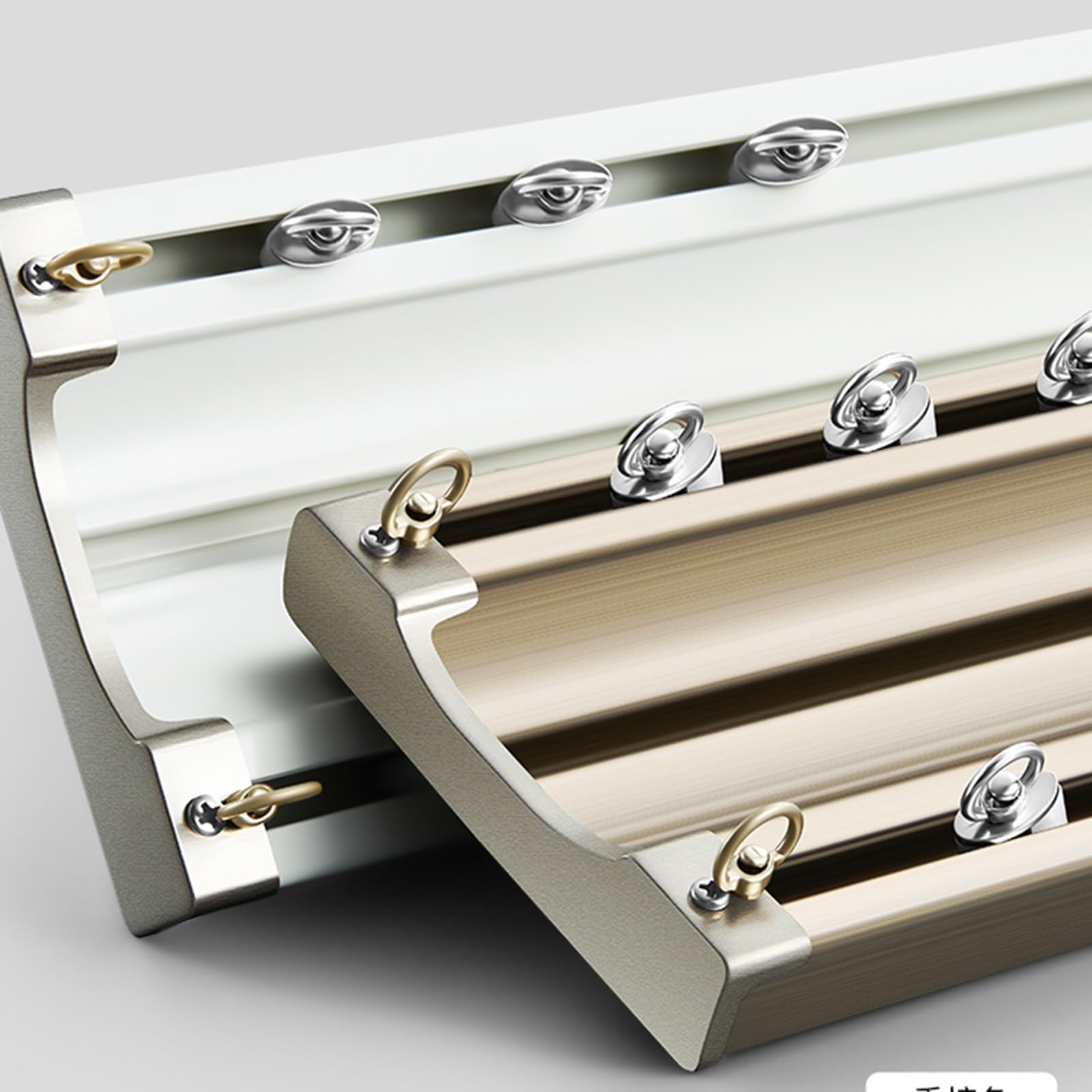 Rail Rideaux Plafond Aluminium, Double Rail De Rideau 1M-6M, Ensemble De Rail À Rideaux En Aluminium, Rail Pour Rideaux Séparateur De Pièces Pour Maison Chambre Fenêtre Bureau(White,280cm/2*140cm)