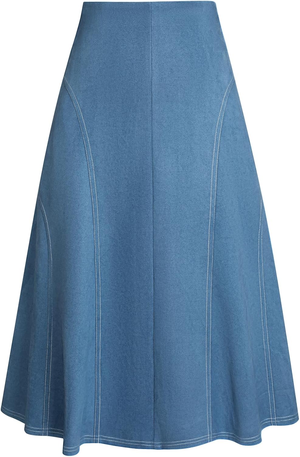 Kate Kasin Women's Suede Midi Skirt 2025 Fall Winter High Waist A Line Skirt