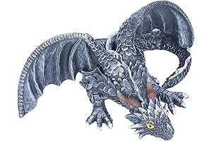 Large Resin Squatting Dragon Sculpture