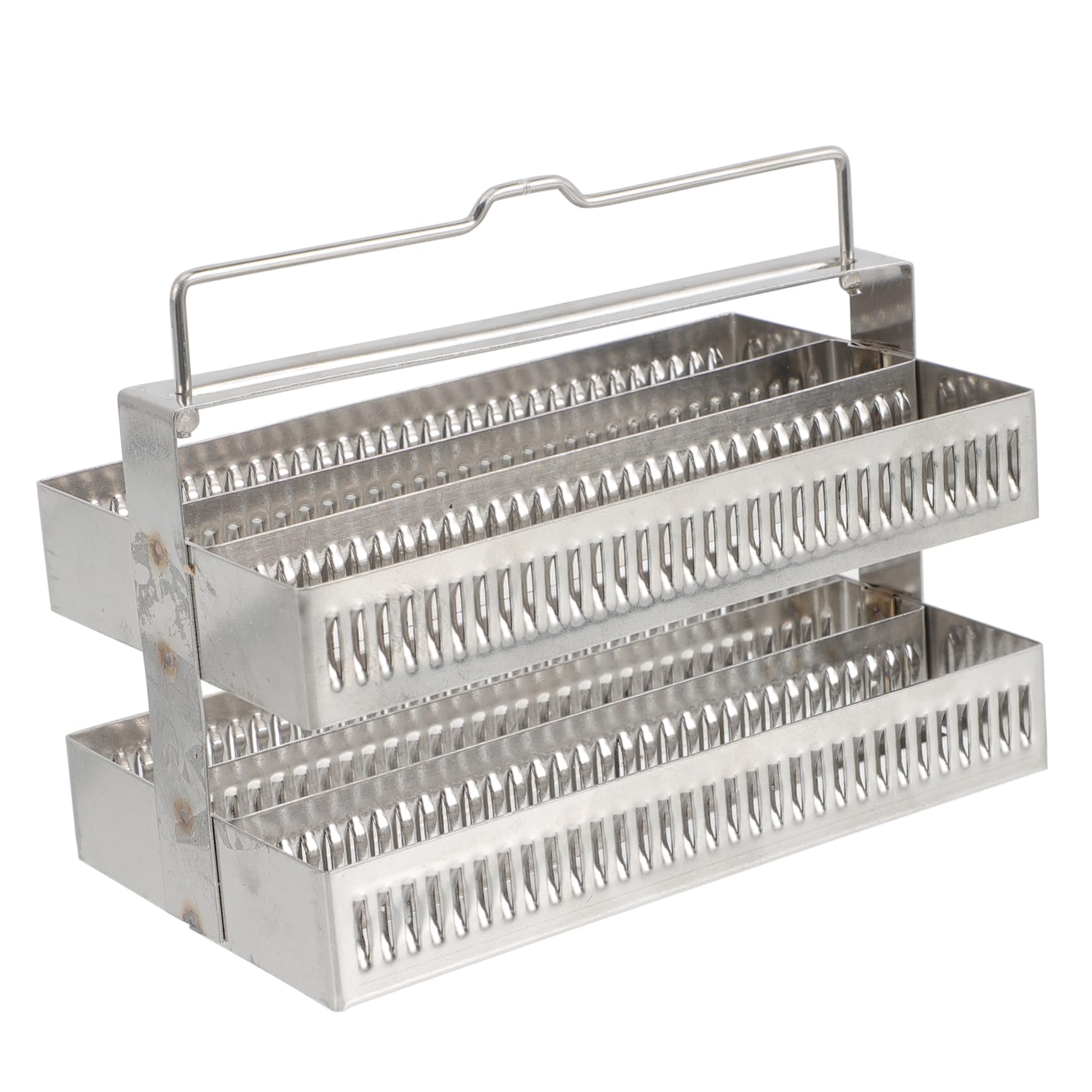 SOLUSTRE Glass Slides Rack Stainless Steel Staining Rack and Practical Microscope Accessory