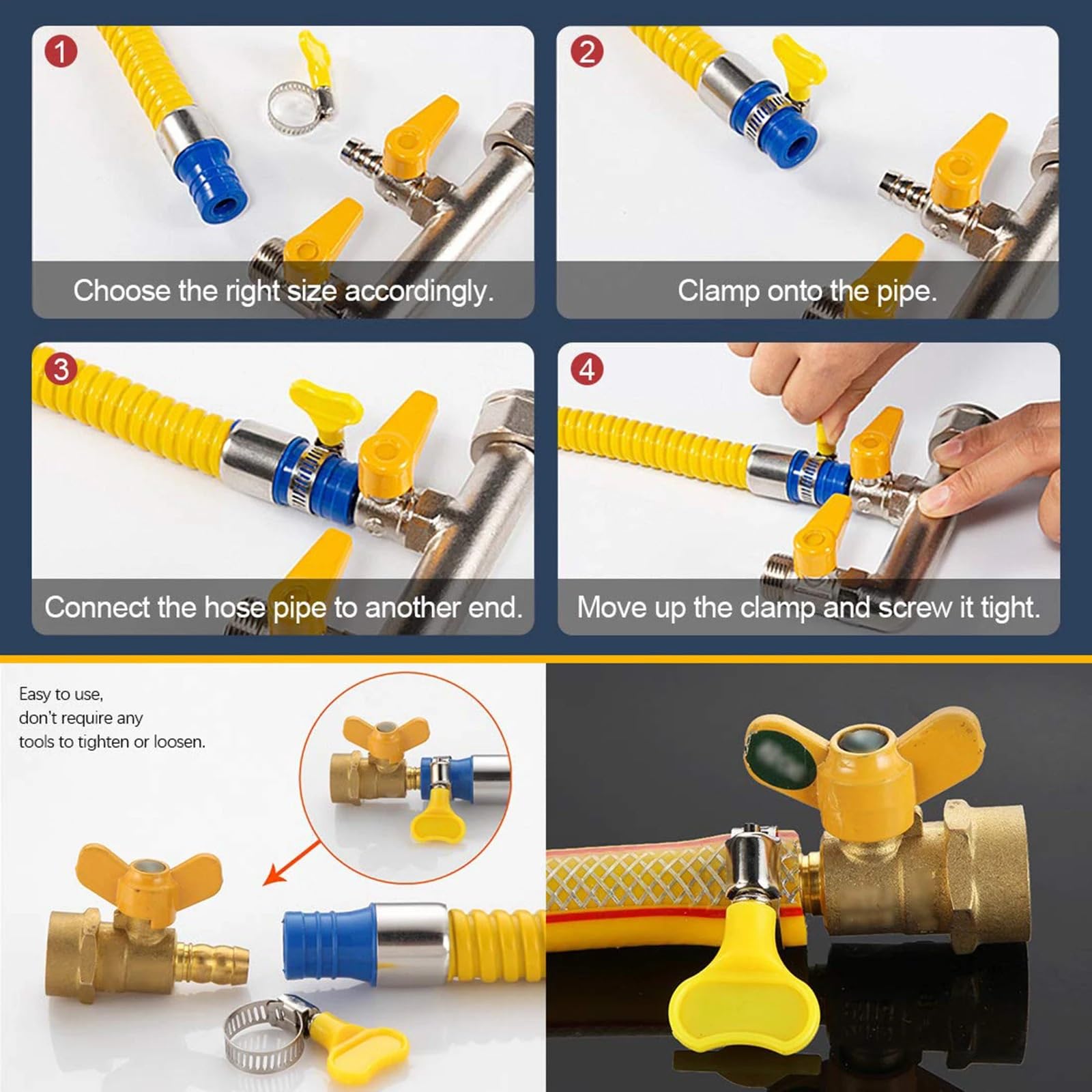 Schlauchschellen Edelstahl 40-teiliges, verstellbares Schlüssel-Schlauchschellen-Set, langlebiges Schneckengetriebe for Automobil- und mechanische Anwendungen