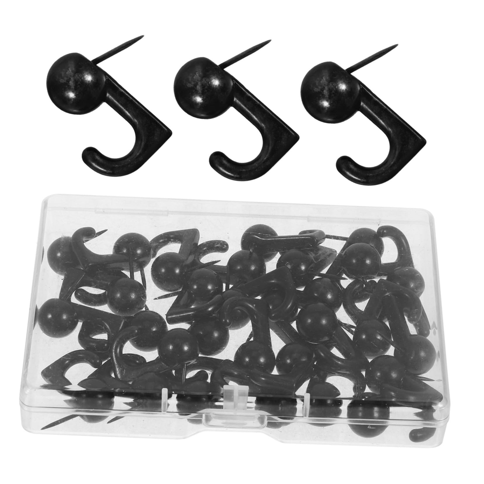 Crochets muraux métal noirs (lot de 30 pièces) pour cadres et tableaux