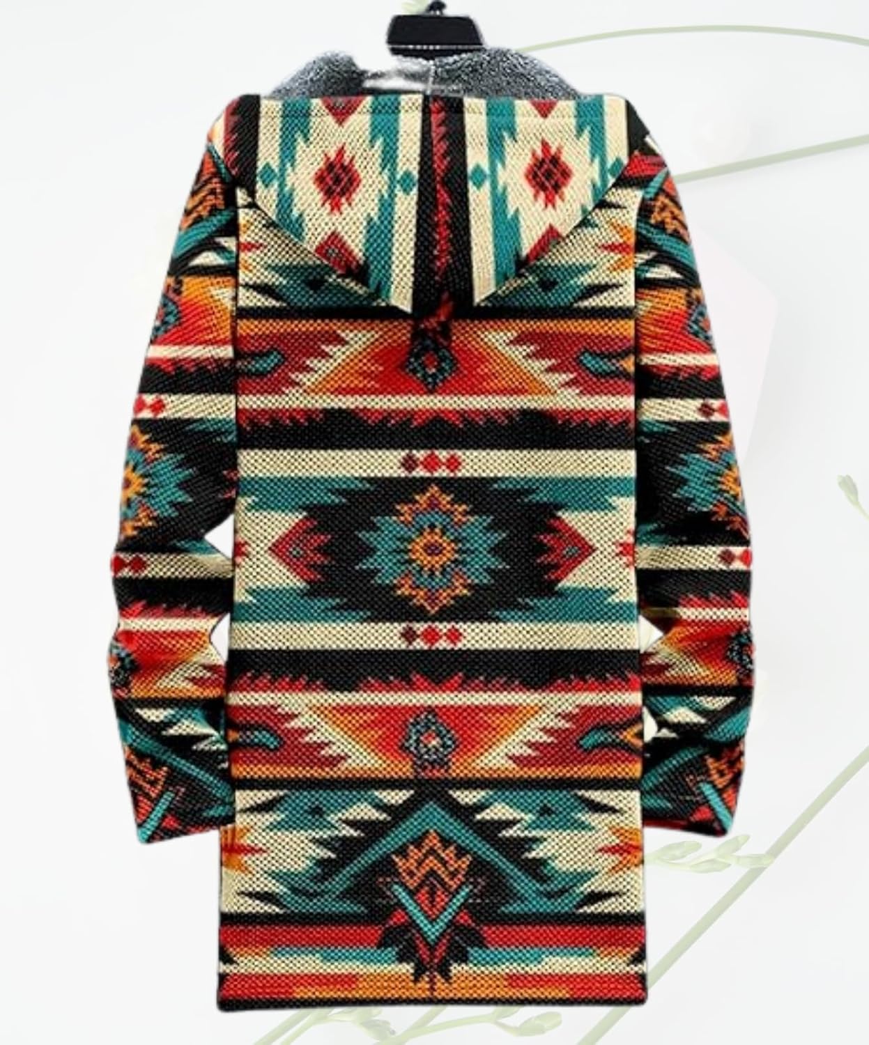 Men's Hooded Sweater Coat Knit Fleece Lined Long Cardigan Jacket with Zip Front Pocket Vintage Casual Zip Up - Image 3