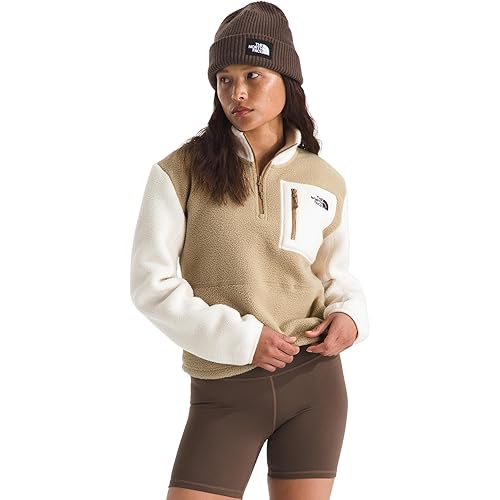 THE NORTH FACE Women's Yumiori Quarter Zip Jacket | Lightweight Fleece Coat With Embroidered Logo, Secure Zip Chest Pocket