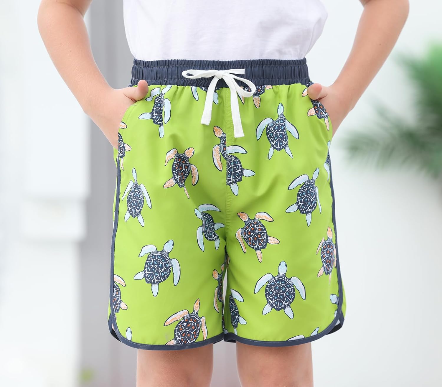 Cozople Boys Swim Trunks with Compression Liner Vintage Bathing Suit Quick Dry Swim Short Swimsuit 7-16T - Image 6