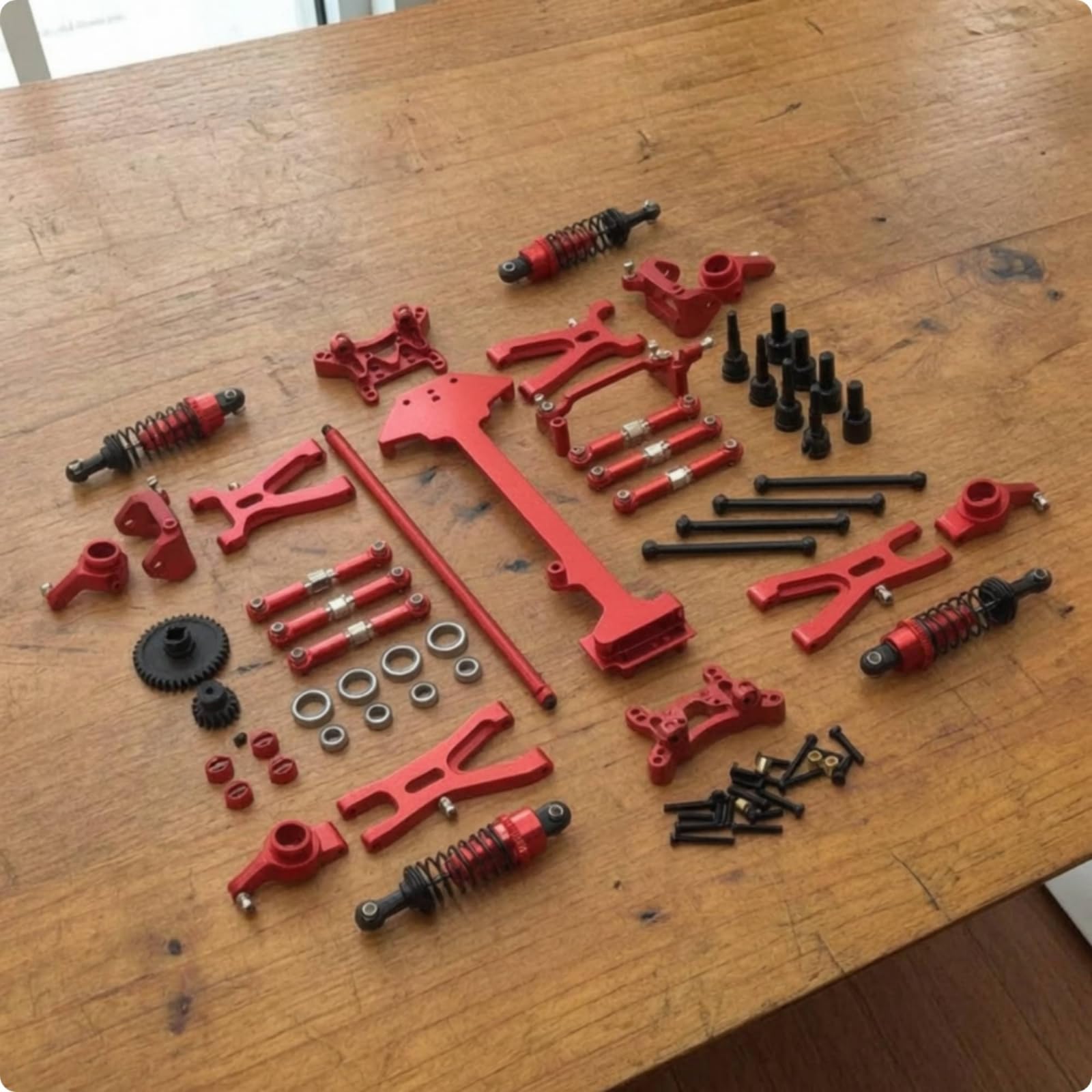Rc-Metall-Upgrade-bauteile-kit hochfest Metall-Upgrade-kit querlenker für Modellbau, Array, Rot
