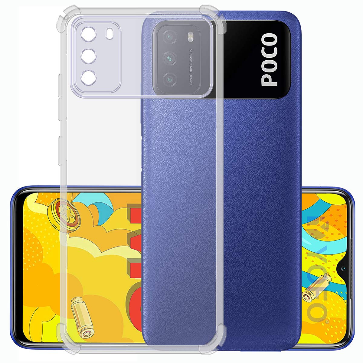 YOFO Rubber Transparent Back Cover for Poco M3 Shockproof Bumper Corner with Free OTG Adapter (B08XMJ73GQ) Amazon Price History, Amazon Price Tracker