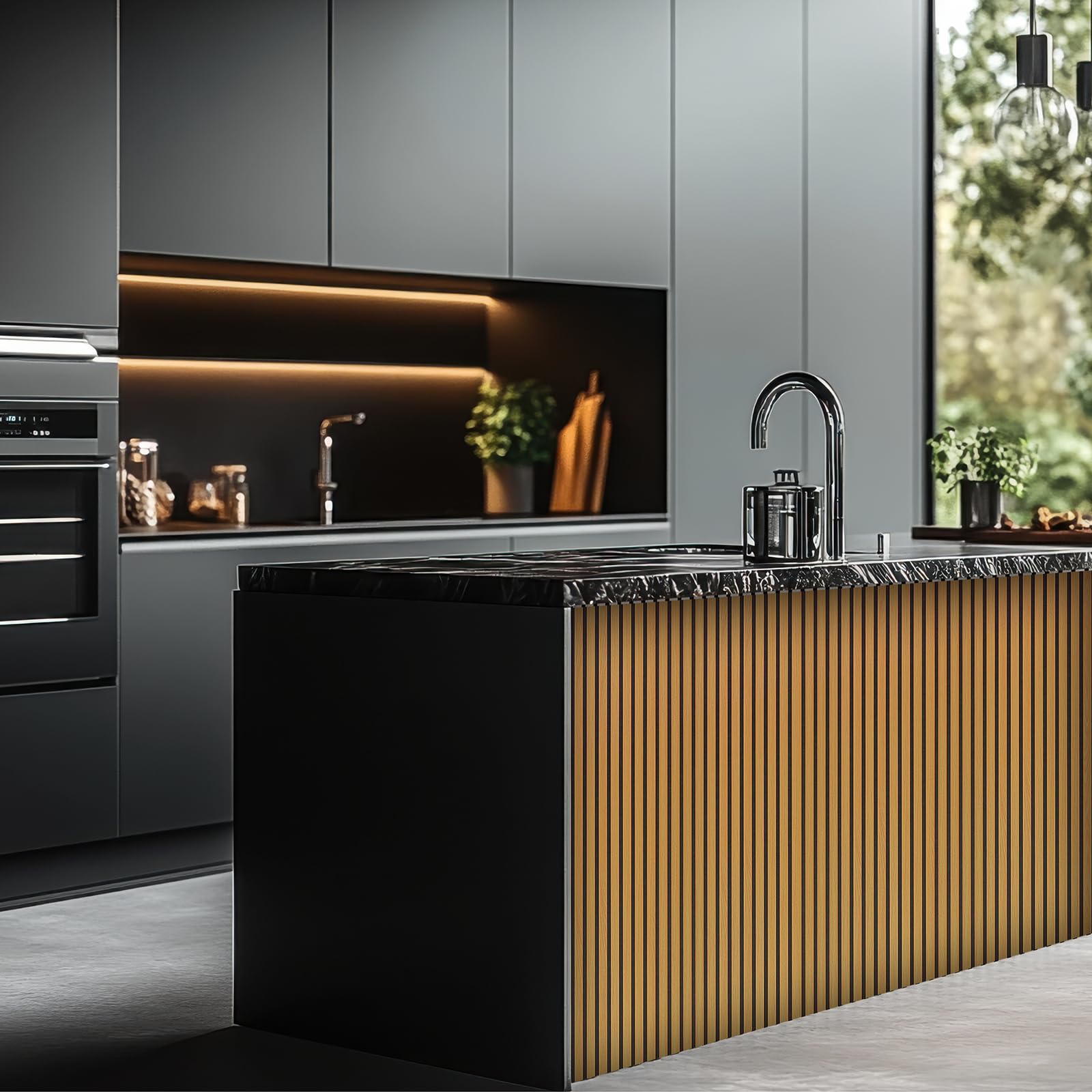 Decoranddecor Acoustic Slat Wood Wall Panels and Ceiling Panelsling Decorative 3D MDF 120 cm x 60 cm Oak