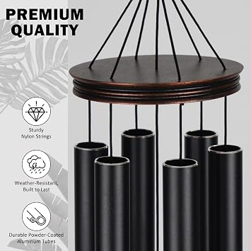Vanquer Large Wind Chimes for Outside Deep Tone - 46'' Wind Chimes Outdoor Clearance, Windchimes Outdoors, Memorial Wind Chimes, Sympathy Gift, Patio, Home Décor (46 Tree of Health)