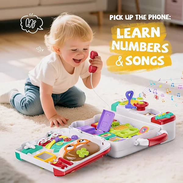 Vanvimen Busy Board Montessori Toys Gift for 1 2 Year Old Boys, Early Educational Montessori Toys for Toddler 1-3, Birthday Gifts Toy for 1 2 Year Old Boy, Ideas 1 Year Old Boys Birthday Gift Toy