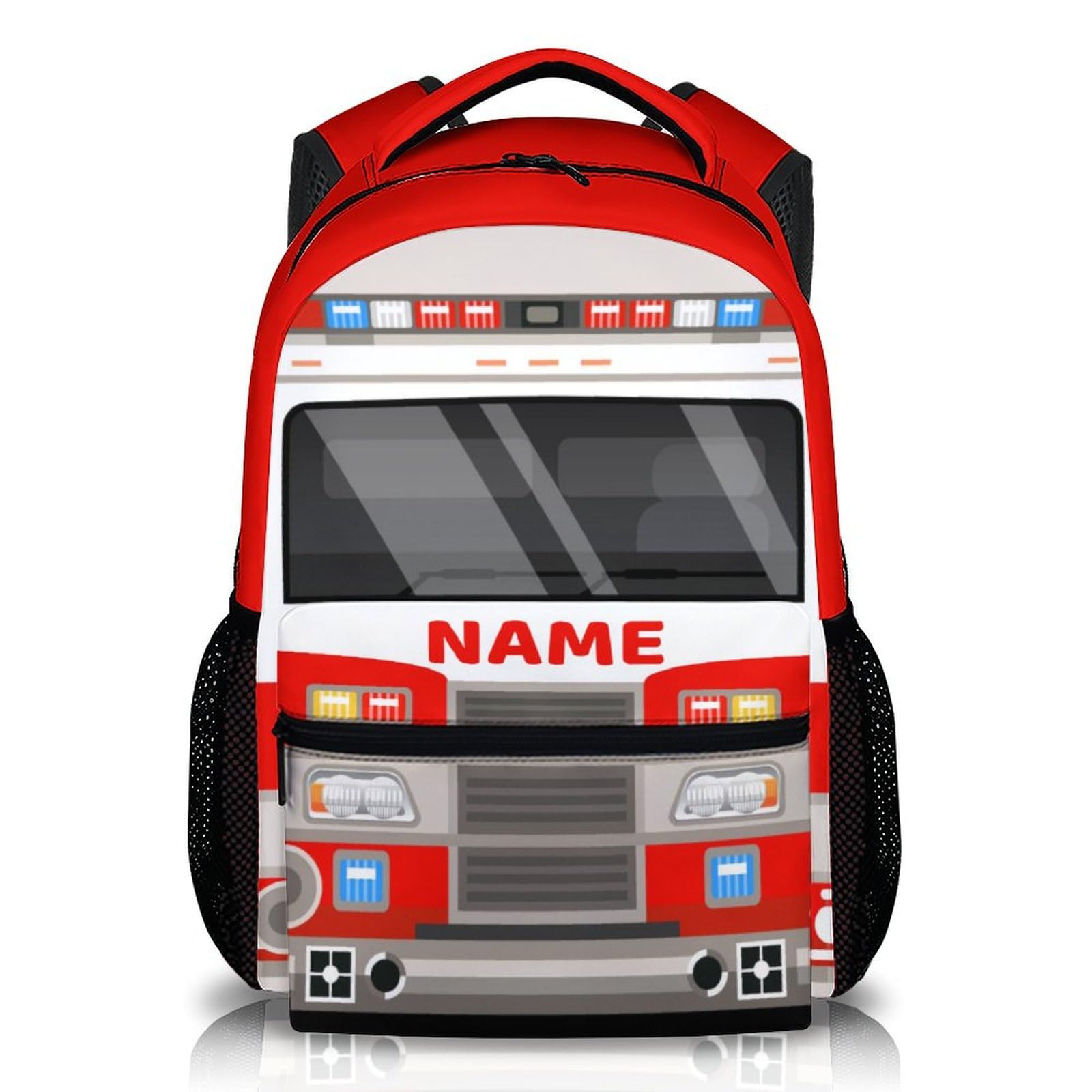 Kids Backpacks for Boys 3-6, 17" Back to School Gifts for Kids Children, Personalized Fire Truck Bookbag Supplies with Pockets for Kindergarten