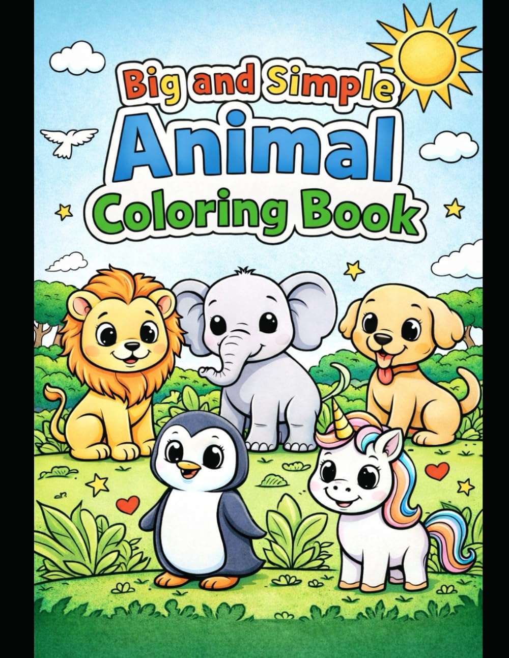 Big and Simple Animal Coloring Book