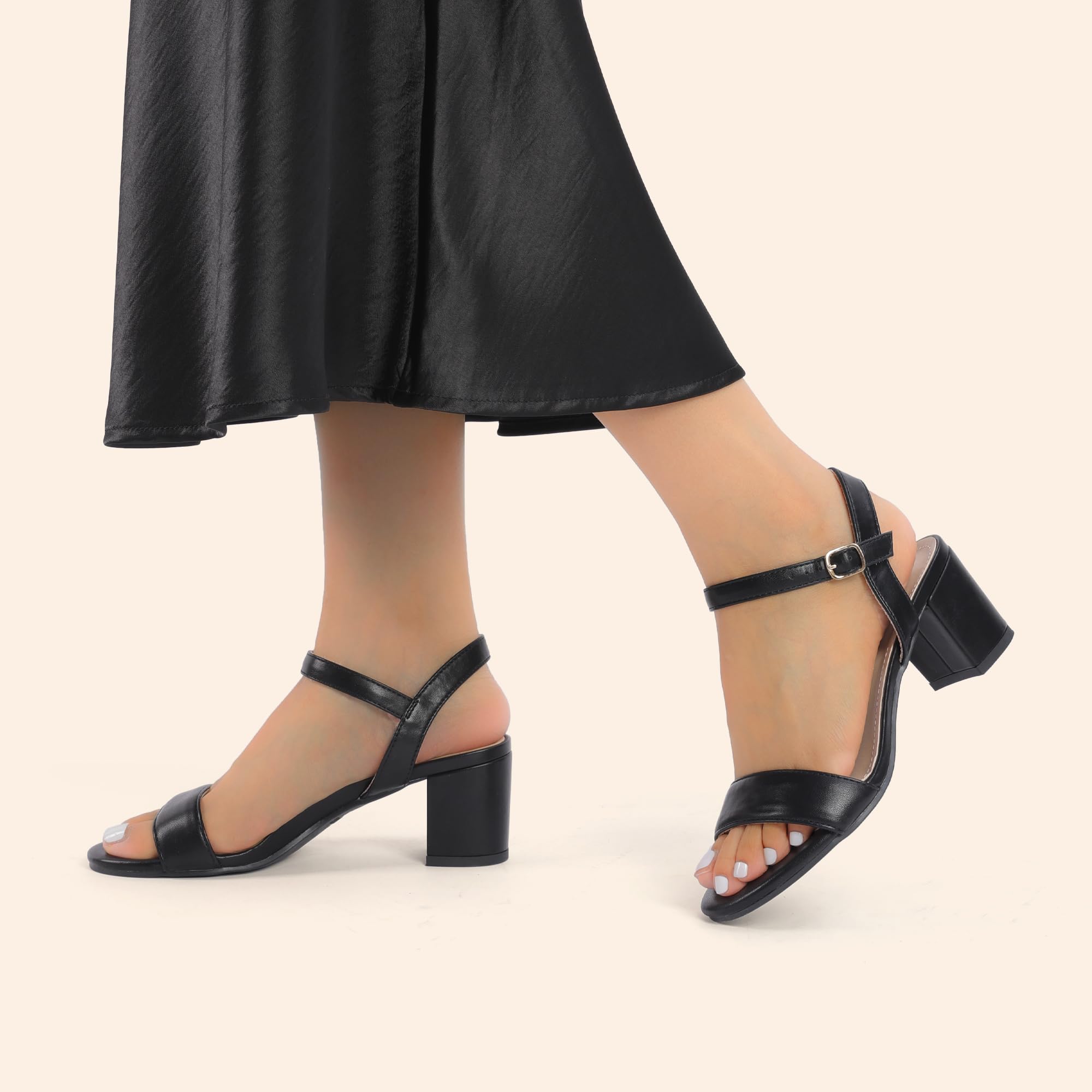 DREAM PAIRS Sandali con Tacco Alto da Donna Sandali Alla Moda con Tacco a Blocco Punta Aperta e Tacco a Pompa