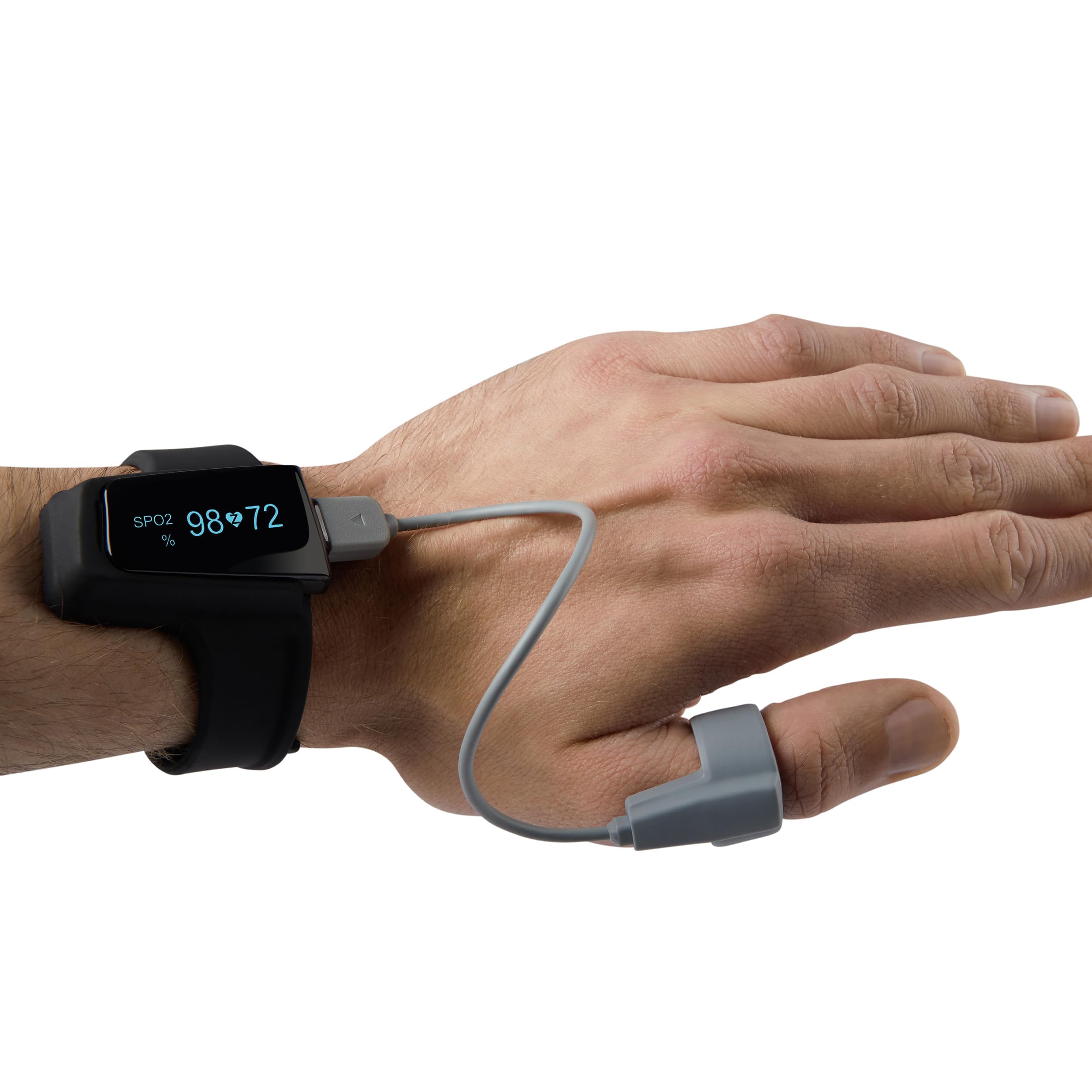 Pulox Checkme O2 Handgelenk Pulsoximeter mit Ringsensor & App | Smarte Messwertüberwachung per iOS- und Android-Anwendung, komfortabler Sensor für die kontinuierliche Kontrolle