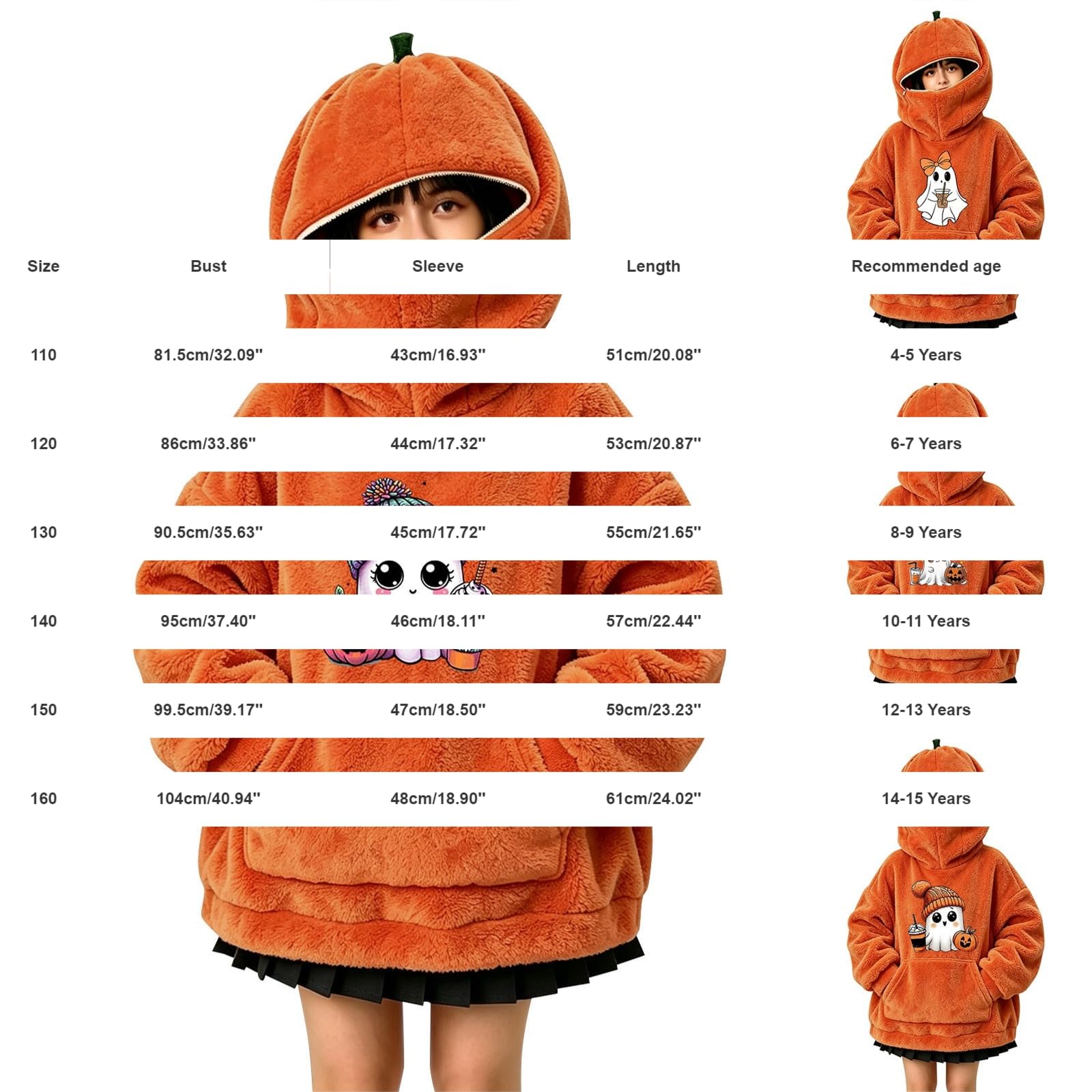 Sudadera con capucha de calabaza para niños para fiesta de Halloween | Sudadera con capucha suave y cálida para otoño e invierno, perfecta para fiestas de truco o trato, escuela, vacaciones