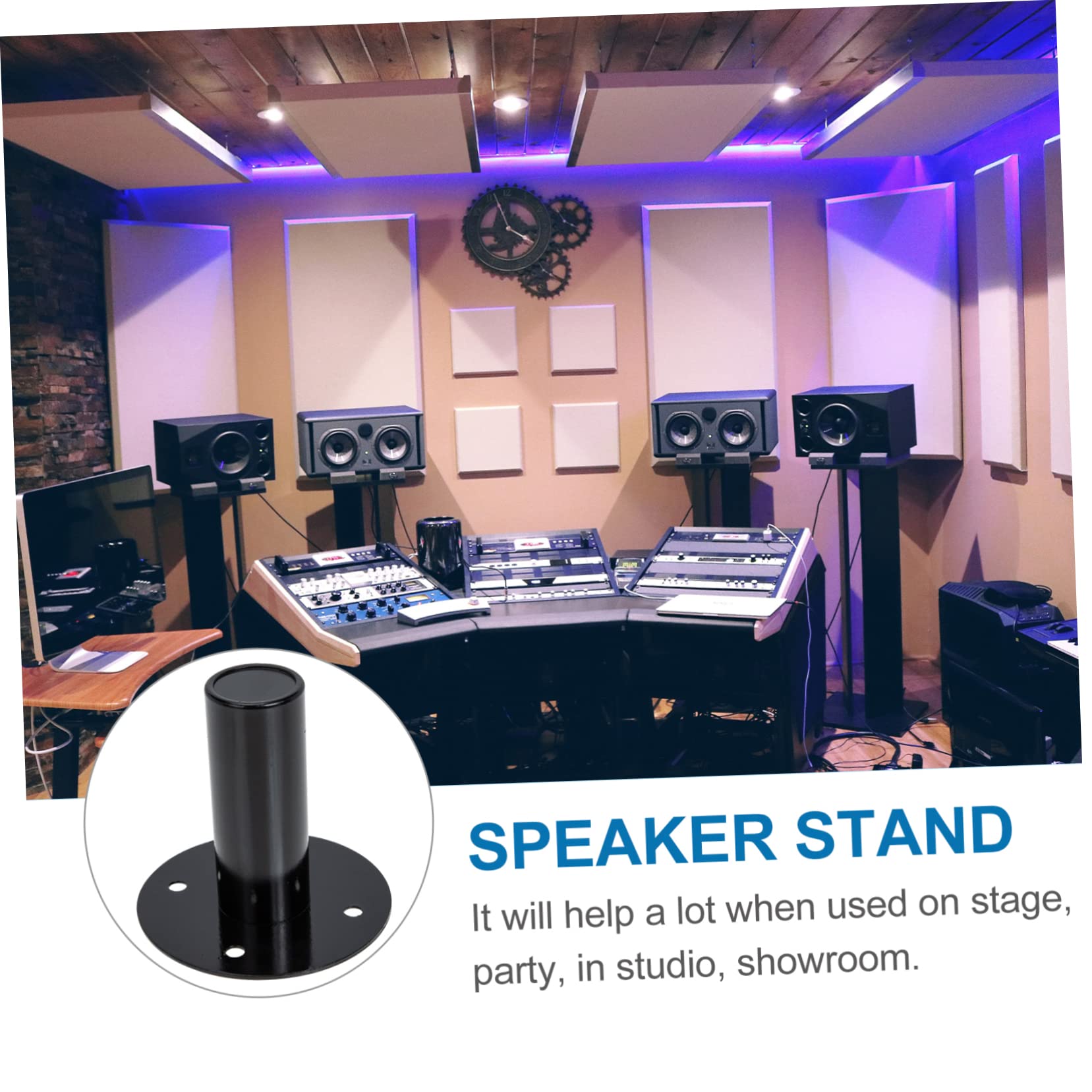 Balacoo Metal Speaker Base Trays 2 Pcs Sturdy Speaker Support Stand for Home Theater Easy to Assemble