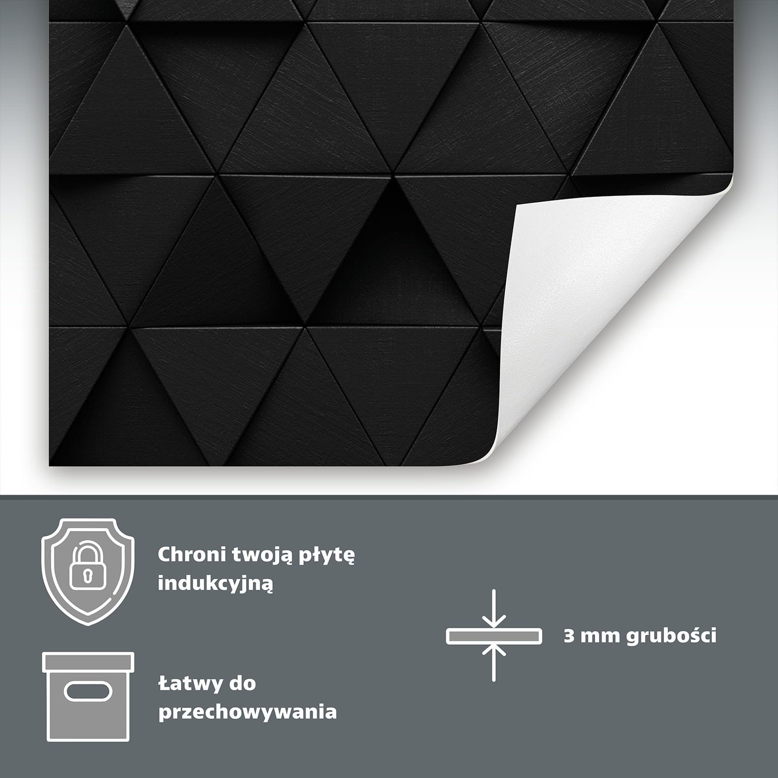 Copertura Tappetino Piano Induzione 30x52 cm Cucina Coprifornelli Protezione per Piano Induzione - grigio scuro 3D