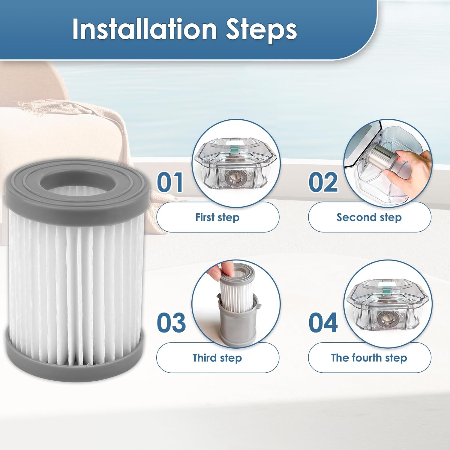 (3 Pack) M320 Replacement HEPA Filters Compatible with Lefant M320/ M320G Robot Vacuum Cleaner, Filter Kit, Upright Filters, Canister Filters, Vacuum Filter, Filters Accessories Kit