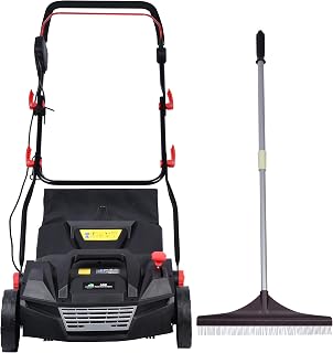 Artificial Turf Maintenance Lawn Brush/Broom Sweeper Twin Pack 1800w & Artificial Grass Rake - Synthetic Turf Rake