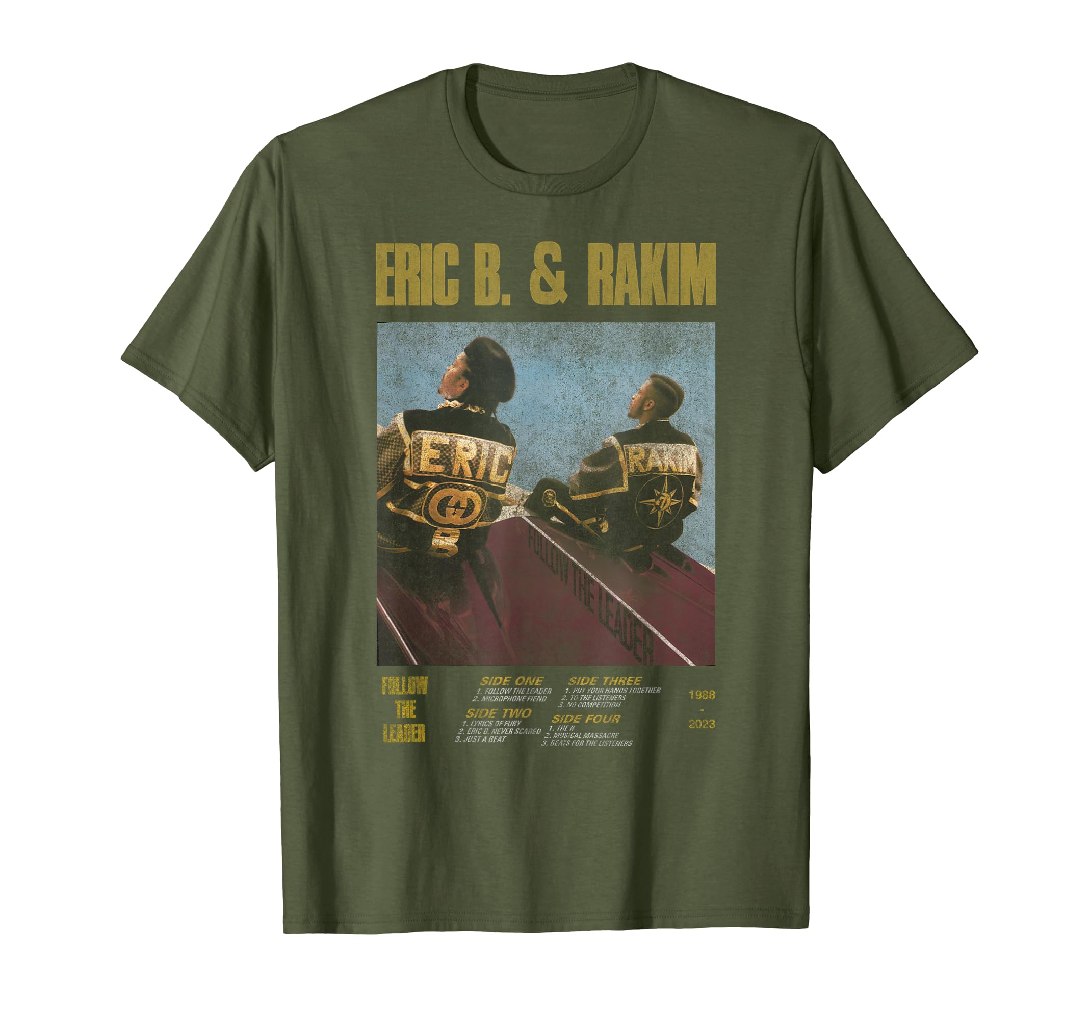 Eric B & Rakim – FTL Tracklist On Green T-Shirt