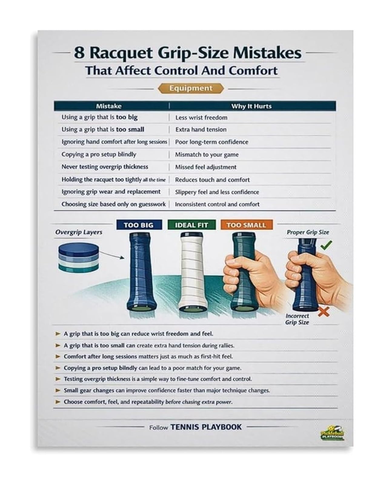 MQXFCZUX Racquet Grip Measurement Poster Tennis Pickleball Size Guide for Training Center Pro Shop Unframed,16x24inch(40x60cm)