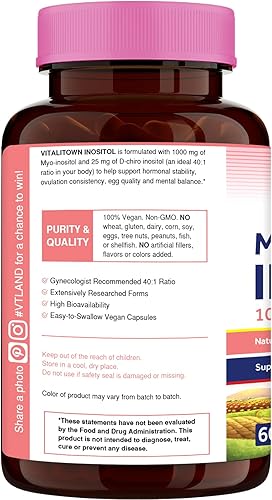 Miniatura 3 de Vitalitown Paquete completo de salud para mujeres  Probióticos 120 mil millones de UFC, 30 cepas + arándano, mio-inositol y D-Chiro, salud