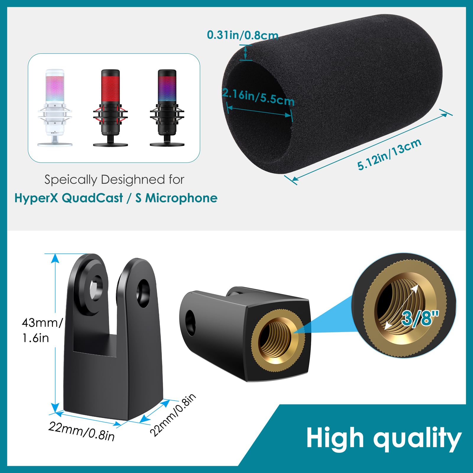 YOUSHARES HyperX Quadcast Mount Adapter