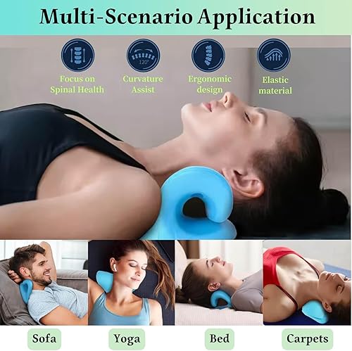 Miniatura 2 de Dispositivo de tracción cervical, estirador de cuello, tracción cervical para relajación muscular, corrector de joroba de cuello para alivio del