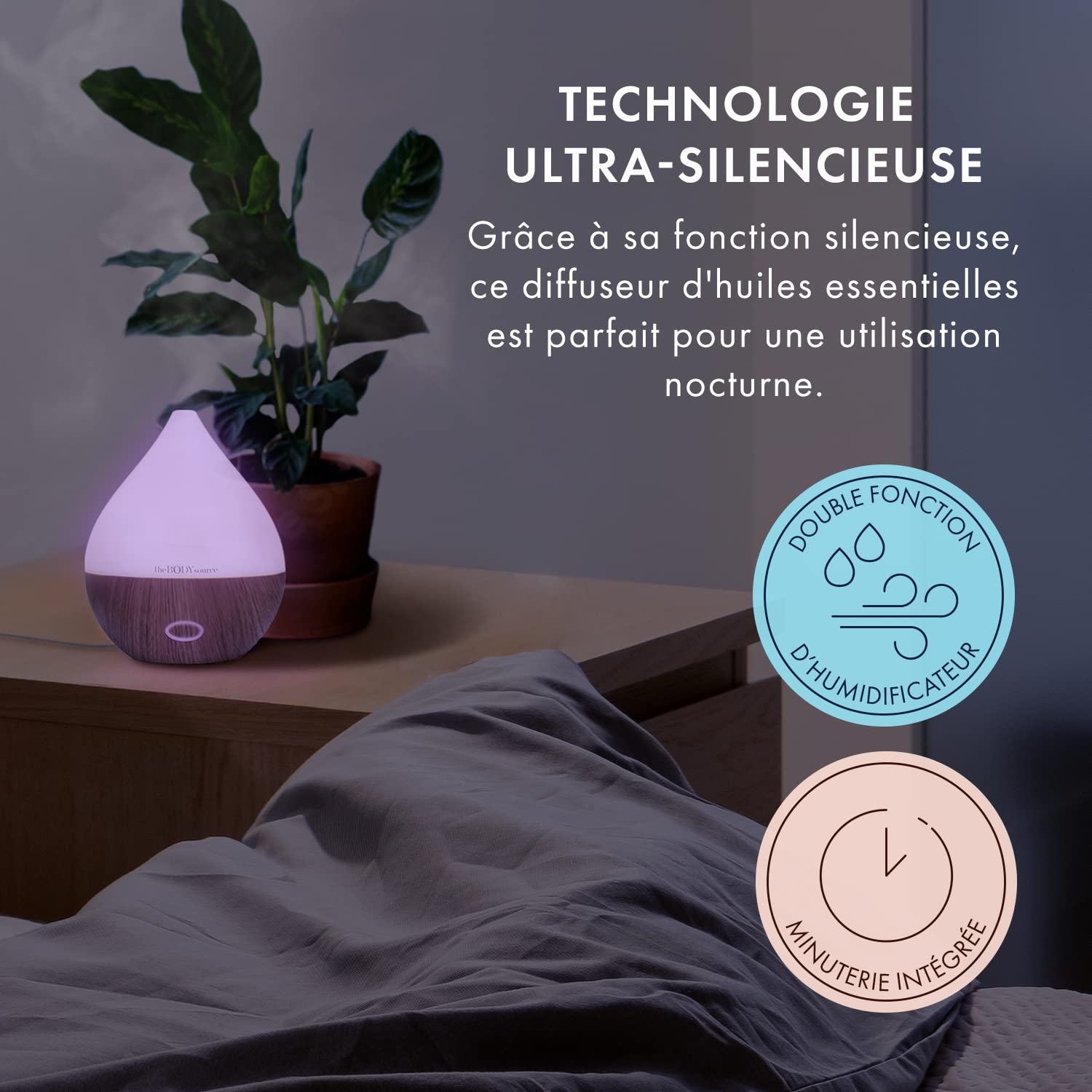 Diffuseur Huiles Essentielles,130 ML Humidificateur Aromatique Ultrasonique Bébé Diffuseur D'huile Essentielle Aromathérapie Diffuseur de Parfum d Interieur Maison