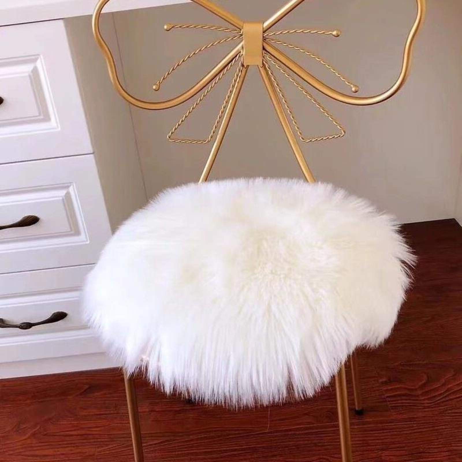 Tapis de couverture de chaise blanc pour assise dure et froide