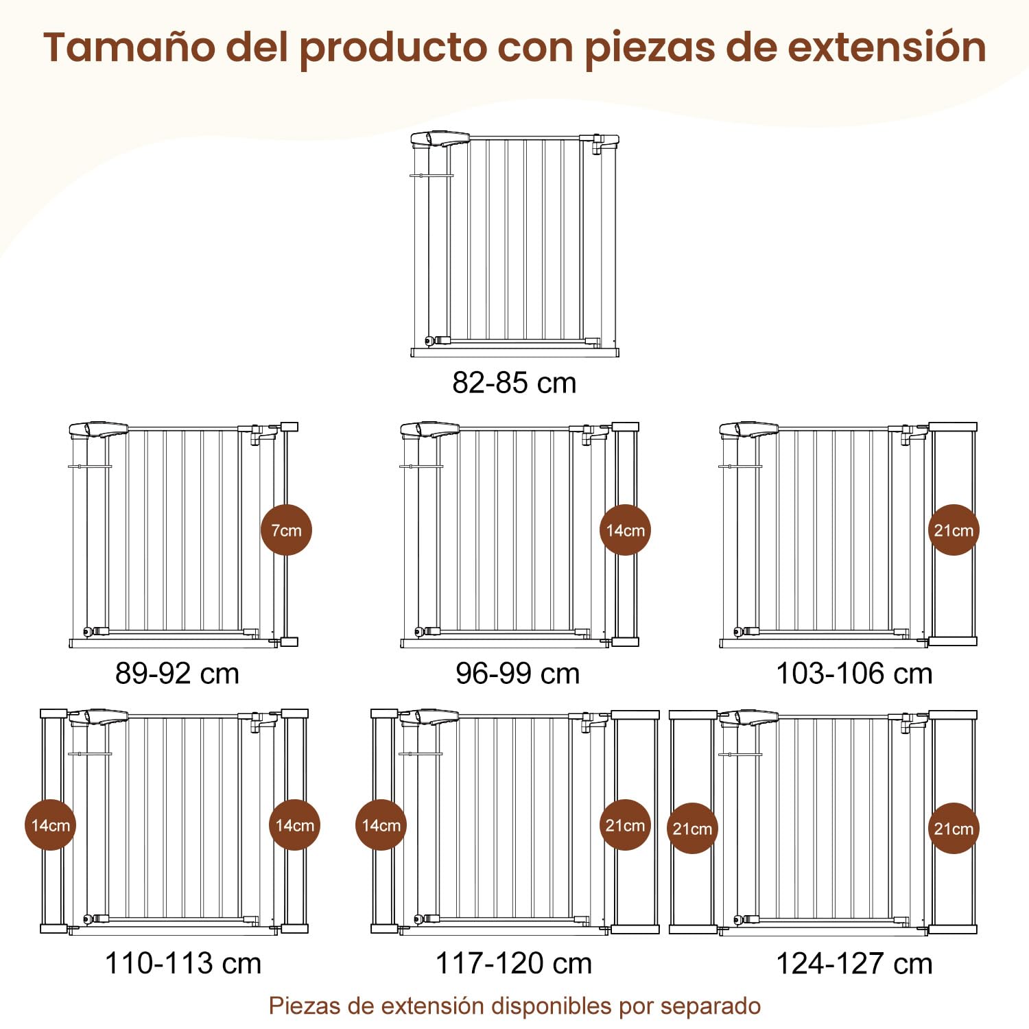 YEAUPE PRO Barrera de Seguridad Infantil 82-85cm, Sin Taladros, Blanca