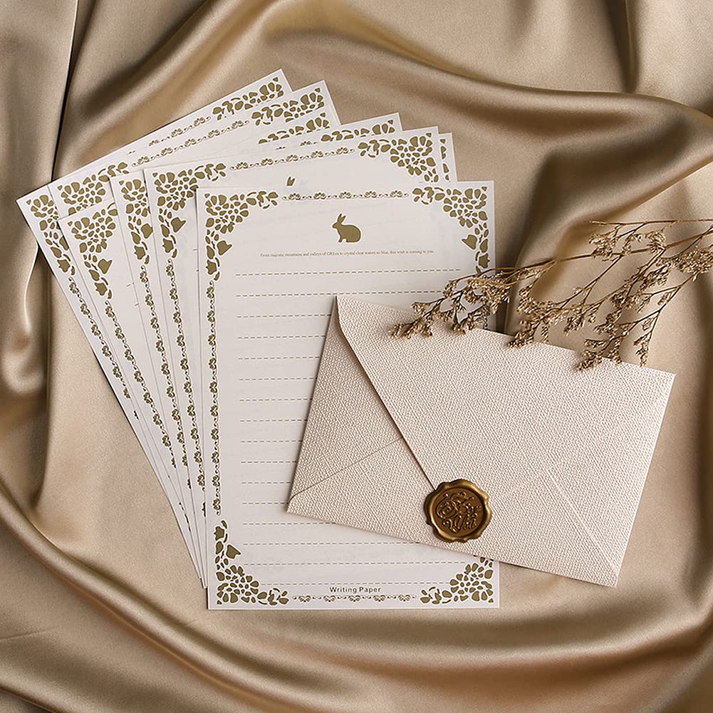 Refoiner レターセット おしゃれ 大人 封筒3枚+便箋10枚+シーリング ワックス 型 ぷっくり シール 3枚 セット 便箋セット おしゃれ アンティーク調 メッセージカード 封筒セット かわいい シンプル手紙 結婚式 お祝い 挨拶 お見舞い お礼状用 手紙 誕生日 記念日 母の日 黄色 白リネン封筒3枚＋白フリーペーパー封筒10枚＋ラッカーシール3枚